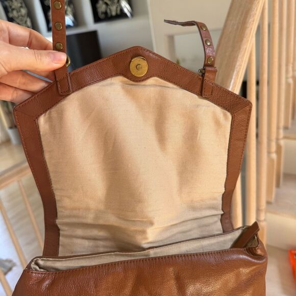 Lucky Brand Group Vamp Cognac Brown Soft Leather Utility Messenger Backpack main image 10